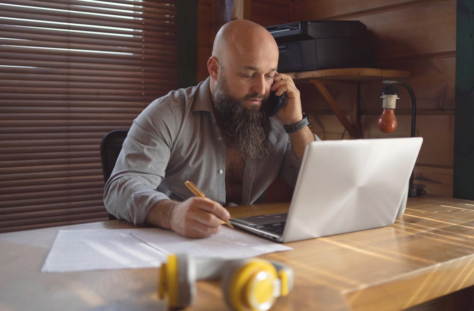 Financial analysis workspace showing charts and planning documents